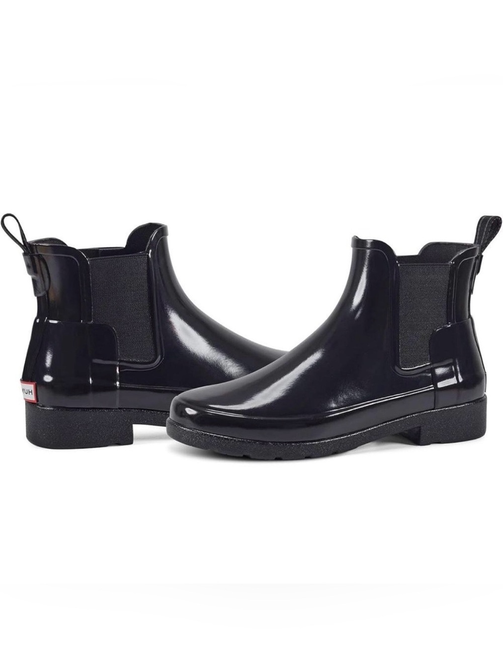 Hunter Refined Slim Fit Chelsea Rain Boots Black Women’s Size 8 Like New